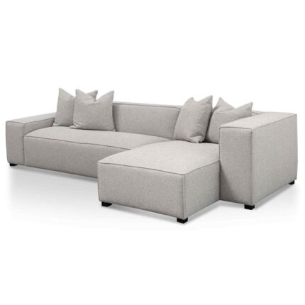 Casey 3 Seater Right Chaise Fabric Sofa - Sterling Sand by Interior Secrets - AfterPay Available