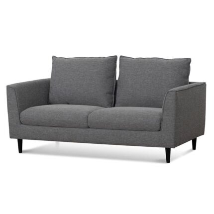 Kavan 2 Seater Fabric Sofa - Graphite Grey with Black Leg by Interior Secrets - AfterPay Available