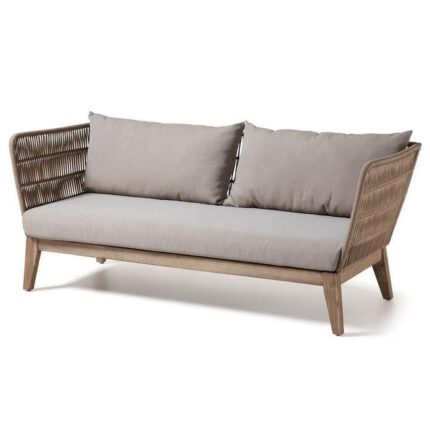 Zane Acacia Wood 2 Seater Fabric Sofa by Interior Secrets - AfterPay Available