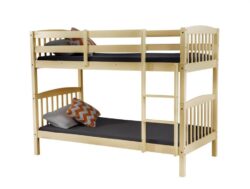 2-In-1 Solid Pine Single Timber Bunk Bed Frame-Natural