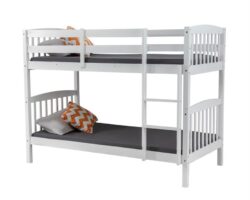 2-In-1 Solid Pine Single Timber Bunk Bed Frame-White