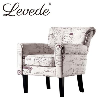 2x Levede Upholstered Armchair Dining Chairs Single Accent Sofa Padded Fabric