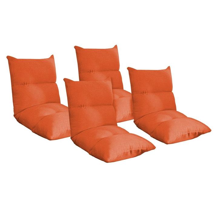 4X Lounge Floor Recliner Adjustable Lazy Sofa Bed Folding Game Chair Orange