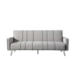 Agnes Modern Fabric 3-Seater Sofa Bed Metal Legs - Grey