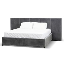 Amado King Bed Frame - Charcoal Velvet by Interior Secrets - AfterPay Available