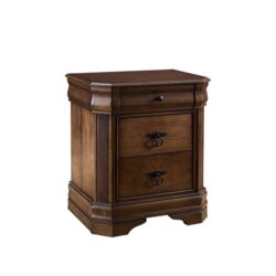 Ariana European Classic Solid Wooden Bedside Nightstand Side Table W/ 2-Drawers - Brown