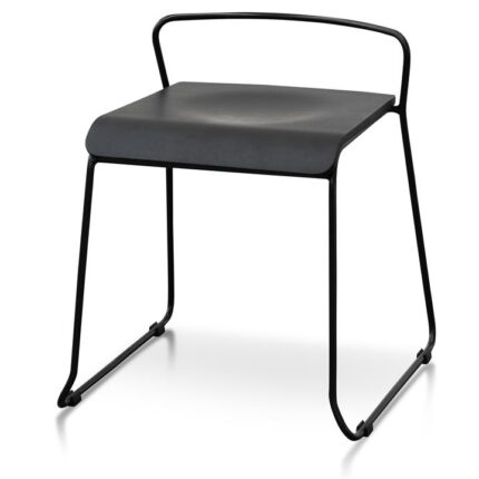 Arturo 45cm Wooden Seat Low Stool - Black by Interior Secrets - AfterPay Available