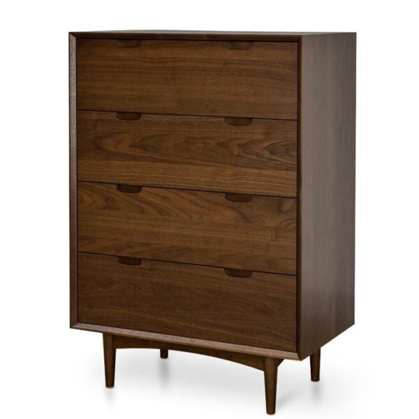 Asta 4 Drawer Chest Scandinavian Design - Walnut by Interior Secrets - AfterPay Available
