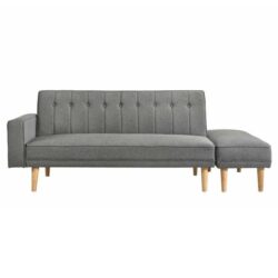 Astrid 3-Seater Sofa Bed With Ottoman - Light Grey