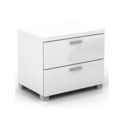 Baggio 2-Drawer Bedside Nightstand End Lamp Side Table - High Gloss White