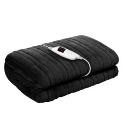 Bedding Heated Electric Throw Rug Fleece Sunggle Blanket Washable Charcoal