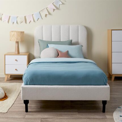 Belinda Boucle Teddy Single Bed - Ivory