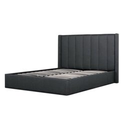 Betsy Fabric King Bed Frame - Charcoal Grey with Storage by Interior Secrets - AfterPay Available