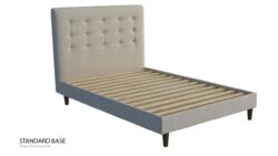 Brighton custom buttoned bed head with choice of standard base