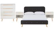 Buttons Queen Bedroom Package With Cove Tallboy White