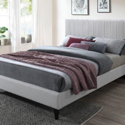 Cannes 2PCE Double Upholstered Headboard and Bed Base Bundle | Beige Fabric | Shop Online or Instore | B2C Furniture