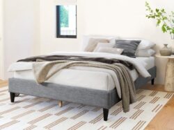 Cannes Queen Upholstered Bed Base | Charcoal Fabric | Shop Online or Instore | B2C Furniture