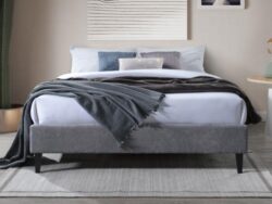 Cannes Queen Upholstered Bed Base | Grey Fabric | Shop Online or Instore | B2C Furniture