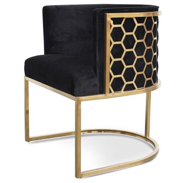 Carma Black Velvet Lounge Chair - Brushed Gold by Interior Secrets - AfterPay Available