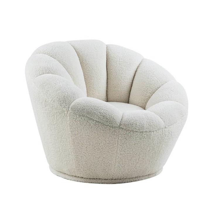 Chloe Modern Accent Lounge Swivel Arm Chair - White