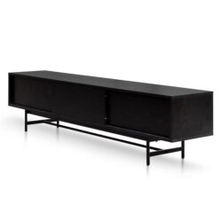 Christie 2.1m Wooden TV Entertainment Unit - Full Black by Interior Secrets - AfterPay Available