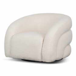 Donovan Armchair - Ivory White Boucle by Interior Secrets - AfterPay Available