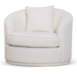 Dorian Armchair - Ivory White Boucle by Interior Secrets - AfterPay Available