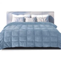 DreamZ Quilt Doona Comforter Blanket Velvet Winter Warm Queen Bedding Blue
