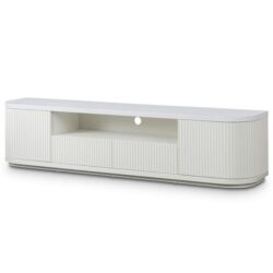 Elino 2m Veneer Top Entertainment TV Unit - Two-Tone White by Interior Secrets - AfterPay Available