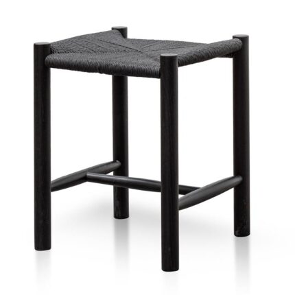 Erika Oak Low Stool - Black by Interior Secrets - AfterPay Available