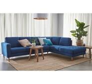 Finlay 5 Seater Modular Chaise Blue