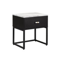 Fore Bedside Nighstand Side Table W/ 1-Drawer - Black