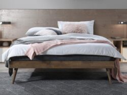 Franki Double Hardwood Bed Base | Rustic Walnut | Shop Online or Instore | B2C Furniture