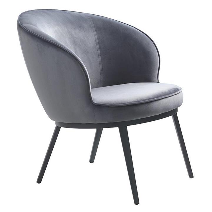 Gianni Velvet Lounge Chair - Steel Grey by Interior Secrets - AfterPay Available