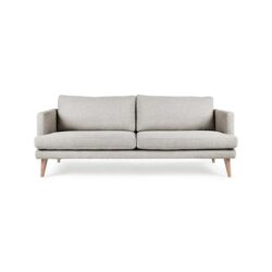Harper 3-Seater Modern Fabric Sofa Solid Timber Legs - Light Grey