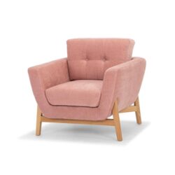 Helgrim Fabric Armchair - Dusty Blush by Interior Secrets - AfterPay Available