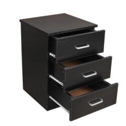 Jace 3-Drawer Chest Nightstand BedSide Table - Black