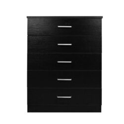 Jace 5-Drawer Chest TallBoy Storage Cabinet - Black