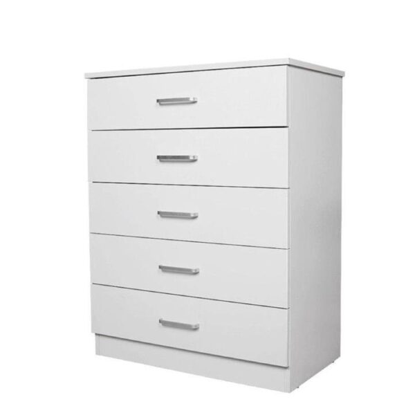 Jace 5-Drawer Chest TallBoy Storage Cabinet - White