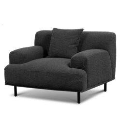 Jasleen Armchair - Charcoal Boucle with Black Legs by Interior Secrets - AfterPay Available