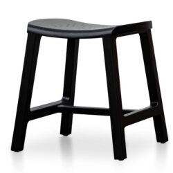 Judy 45cm Ash Wood Low Stool - Black by Interior Secrets - AfterPay Available