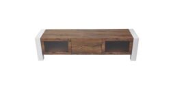 Kaitlyn TV Stand Cabinet Entertainment Unit 2m - Antique Oak / High Gloss White