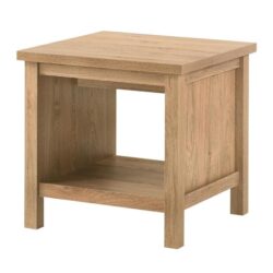 Kayle Open Shelf Modern Classic Scandinavian Rectangular End Lamp Side Table - Oak