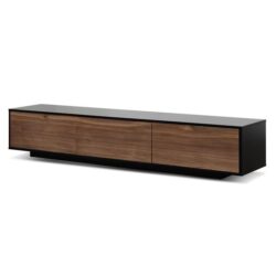 Letty 2.3m Wooden Entertainment Unit - Black with Walnut Drawers by Interior Secrets - AfterPay Available