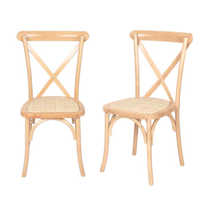 Levede 2x Dining Chairs Kitchen Table Chair Natural Wood Rattan Seat Cafe Lounge