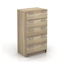 Lorenzo Chest of 5-Drawer Tallboy Storage Cabinet - Light Sonoma Oak