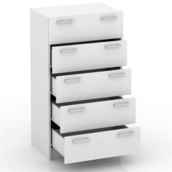 Lorenzo Chest of 5-Drawer Tallboy Storage Cabinet - White