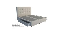 Luxemburg custom upholstered bed head with choice of storage base
