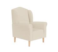 Maggie Plush Armchair With Oak Legs White