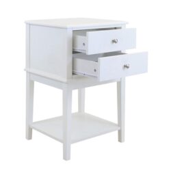 Merci 2-Drawer Bedside Nightstand End Lamp Side Table - White